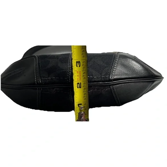 Y2K Coach Hampton Signature Jacquard Shoulder Hobo Bag Black Small Purse # 11371 - Picture 5 of 16